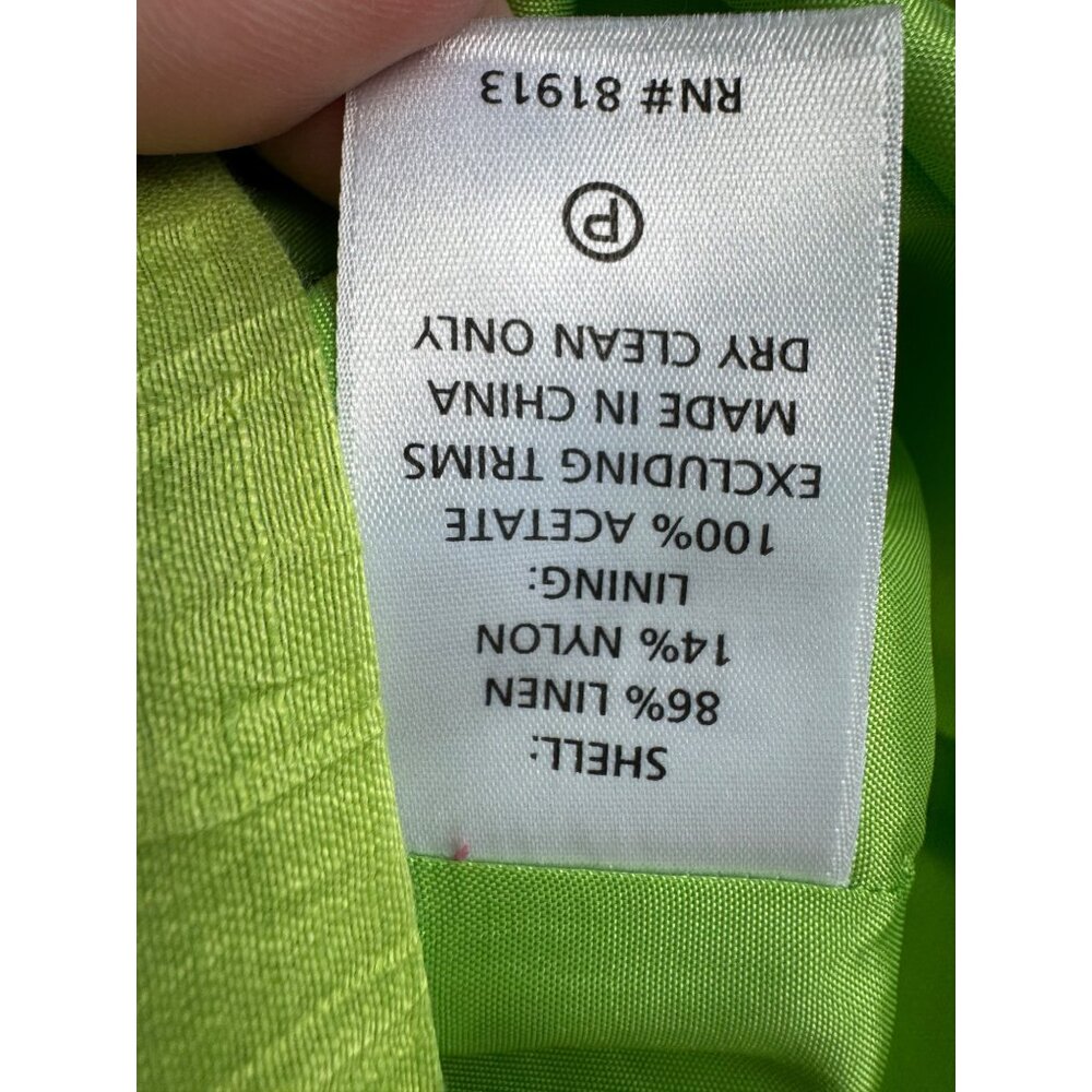 Tracy Reese Jasmine Green Peplum Bustier Dress NWT Size 6 Linen Blend Womens - Picture 8 of 16